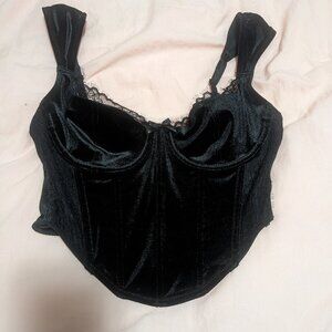 Black velvet bustier